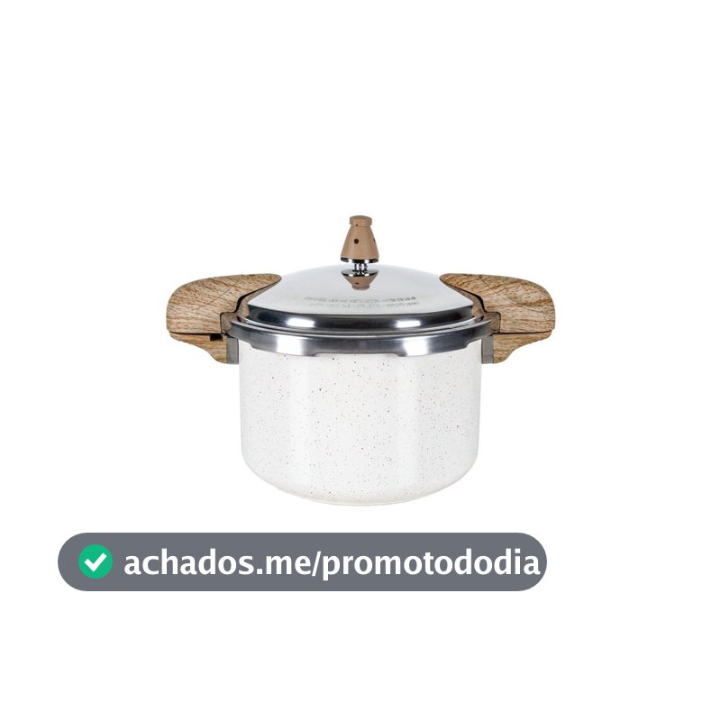Panela de Pressão Brinox Antiaderente Ceramic Life Com Indução - Pressure 5,4L 22cm Vanilla