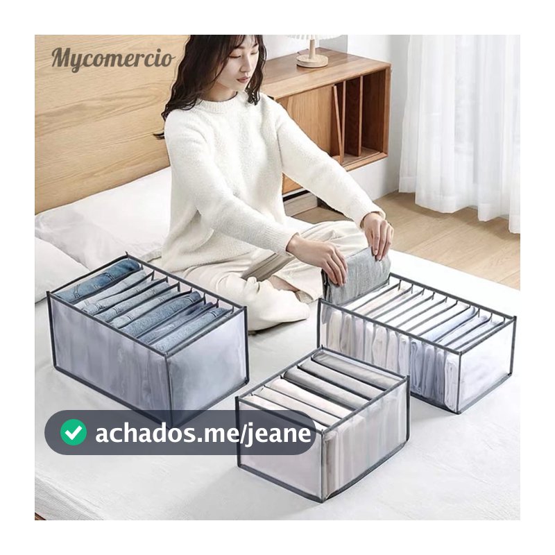 Organizador de gaveta de roupas íntimas com divisórias, jeans, meias, mangas curtas