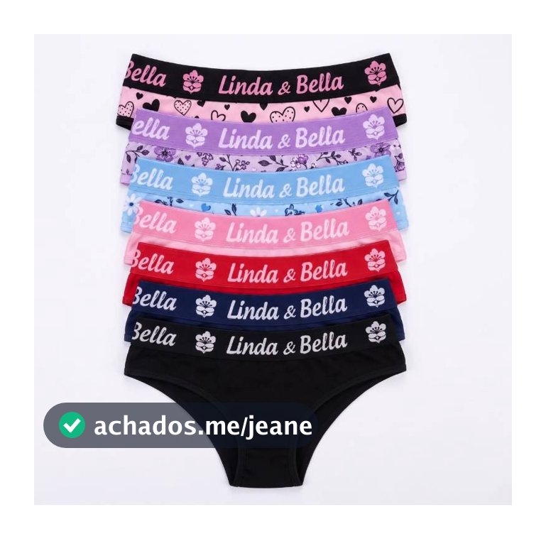 Kit 10 ou 5 Calcinhas Tanga Cueca Femenina Algodão Cós Largo Elástico Personalizado