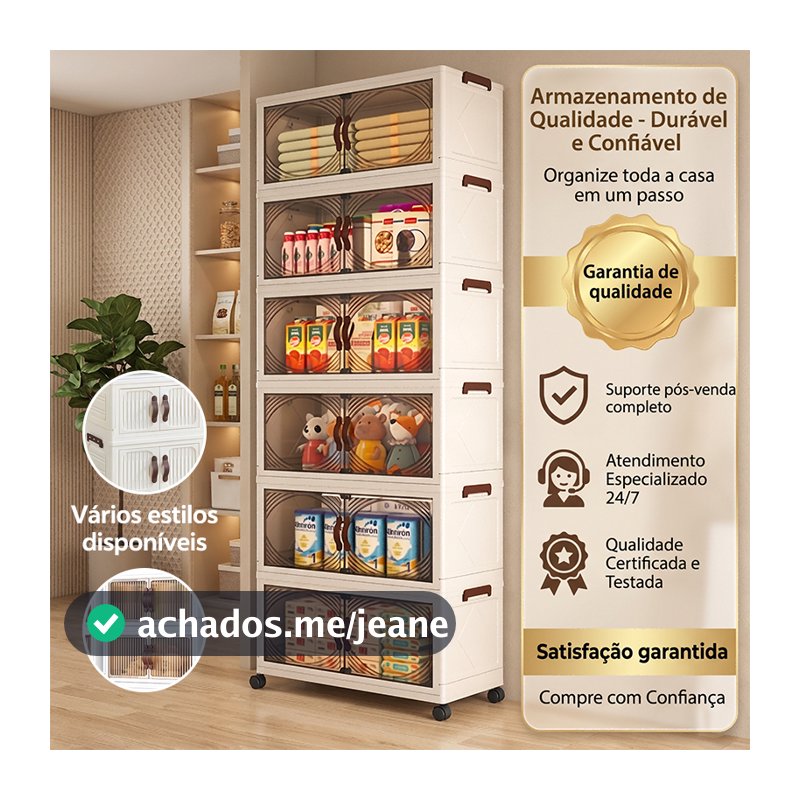 Armário de armazenamento magnético dobrável empilhável com rodas multifuncional Design de porta dupla Três Estilos