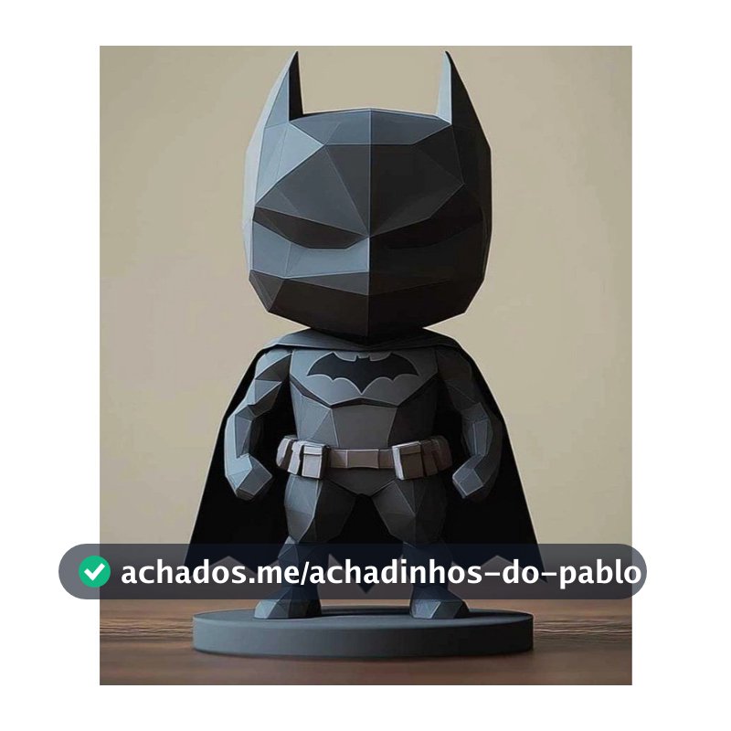 Miniatura Batman Low Poly 3D Cavaleiro das Trevas – Decoração Geek e Moderna