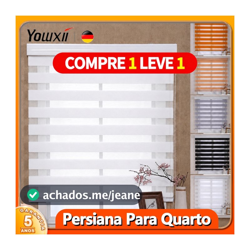 Yowxii Persiana Rolô Blackout Alemã Para Quarto Sala e Escritório Disponível Em 3 Cores