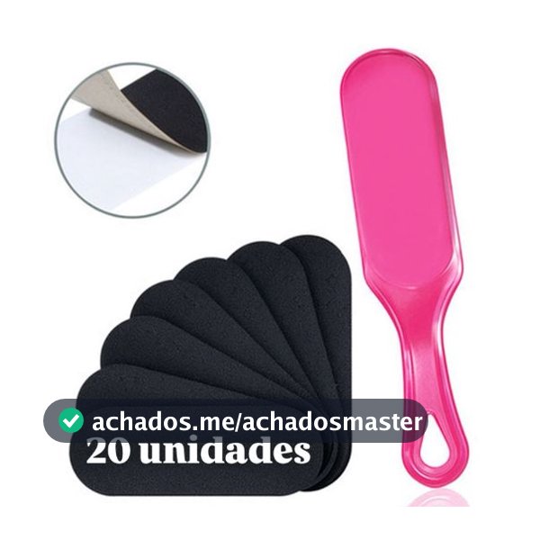 Kit 20 Lixas Pés Refil Descartável + 1 Base Suporte Anatômica Pedicure