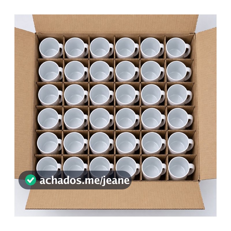 Kit 10/36 Canecas Brancas de Cerâmica Premium Para Sublimação 325 Lisa Presente Criativo
