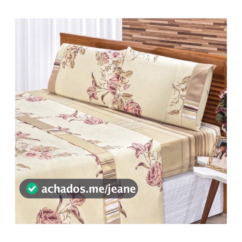 JOGO LENÇOL CASAL 100% ALGODÃO 3 PEÇAS