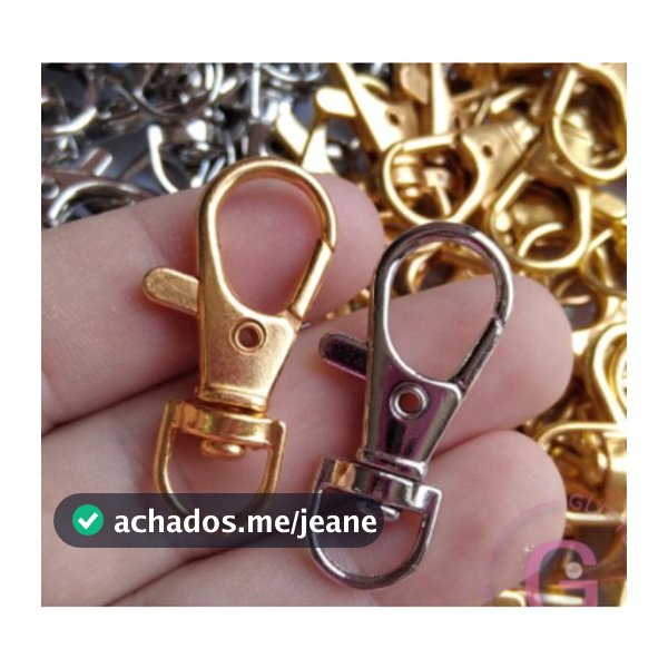 Fecho Mosquetão/ Fecho Lagosta/ Base Arredondada - 30mm - 10 ou 50 Peças