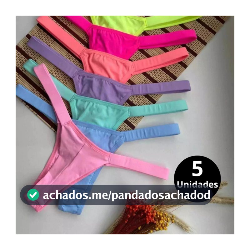 Kit C/5 Calcinha Fio Dental Fio Duplo Calcinha Feminina Lingerie Sensual