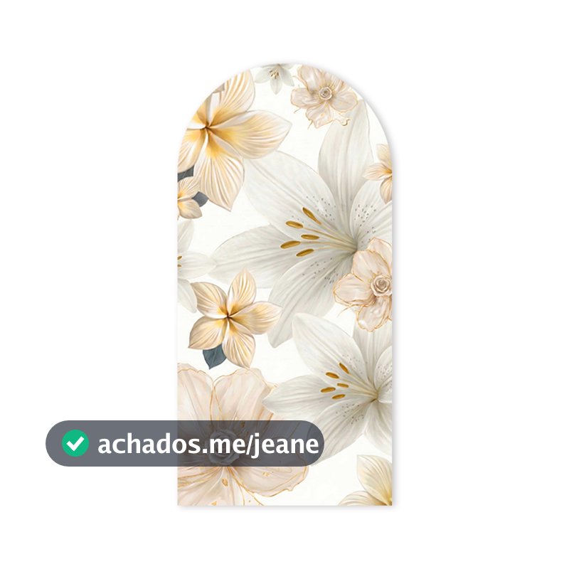 Capa Festiva Moderna Painel Romano Tema Floral Flores Cute Clean Eventos Casamento Noivado Oferta