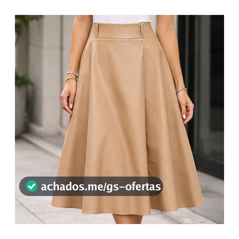 Saia Feminina Longa MIDI em Corino Estilo marcante