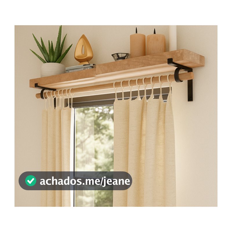 2 Suporte cortina prateleira metal reforçado moderno sala quarto