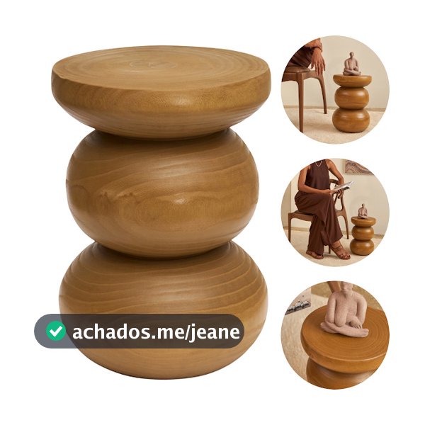 Mesa Decorativa Multiuso Em Madeira Natural Design Minimalista
