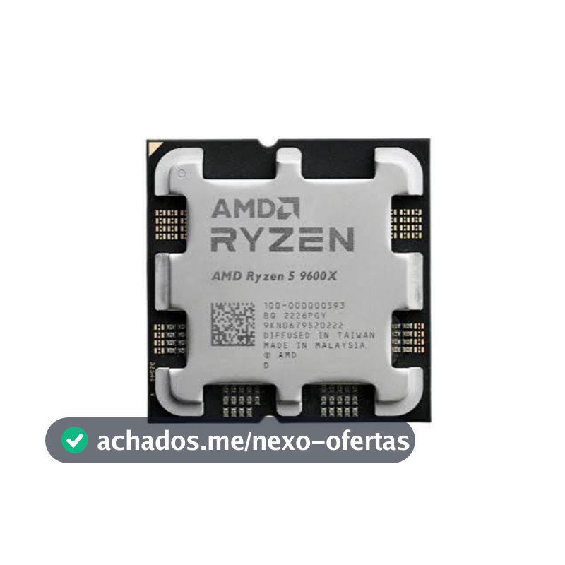 Processador AMD Ryzen 5 9600X, 3.9GHz (5.4GHz Turbo), 6-Cores 12-Threads, AM5 Novo (Sem Caixa ou Cooler)
