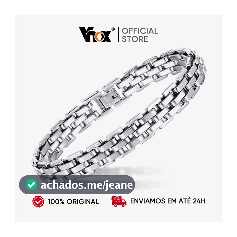 Vnox Pulseira De Aço Inoxidável Grossa De 11 Mm De Largura Para Homens E Mulheres , Pulso De Casal Hip-Hop Personalizada
