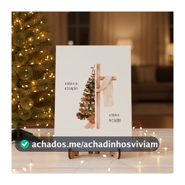Quadro Decorativo Natalino MDF Oração Fé Jesus Cruz Árvore Natal Decoração Lar Presente Religioso