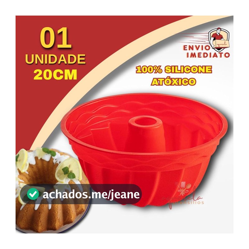 Assadeira Forma de Silicone Para Assar Bolos Pães Pudim Antiaderente 20cmx10cm  Confeitaria Criativa