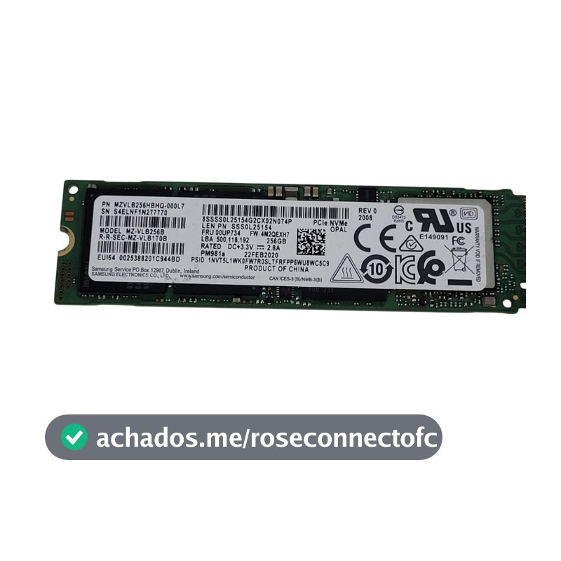 Ssd Nvme Samsung 256gb Pcie G3 X4 Mz-vlb256b (ML472)