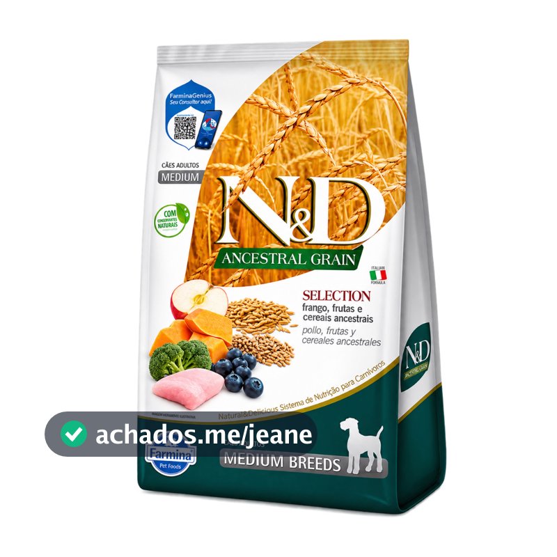 Ração Farmina N&D Ancestral Selection para Cães Adultos de Raças Médias Sabor frango - 15kg