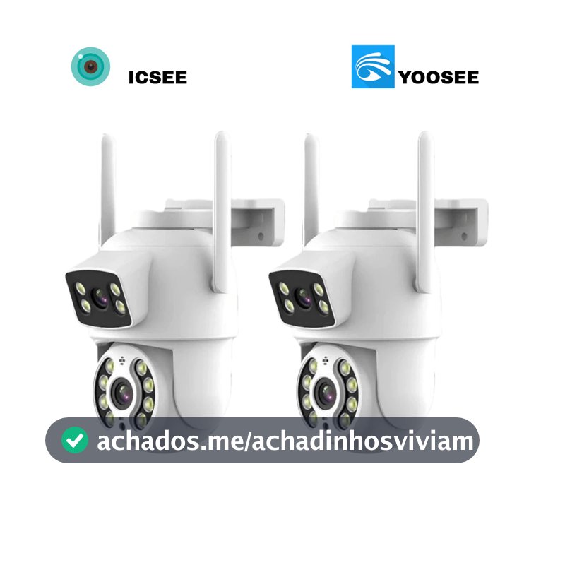 Câmera De Segurança Lente Dupla IP66 Wi-Fi 360° Sensor Movimento Visão Noturna ICSEE/YOOSEE