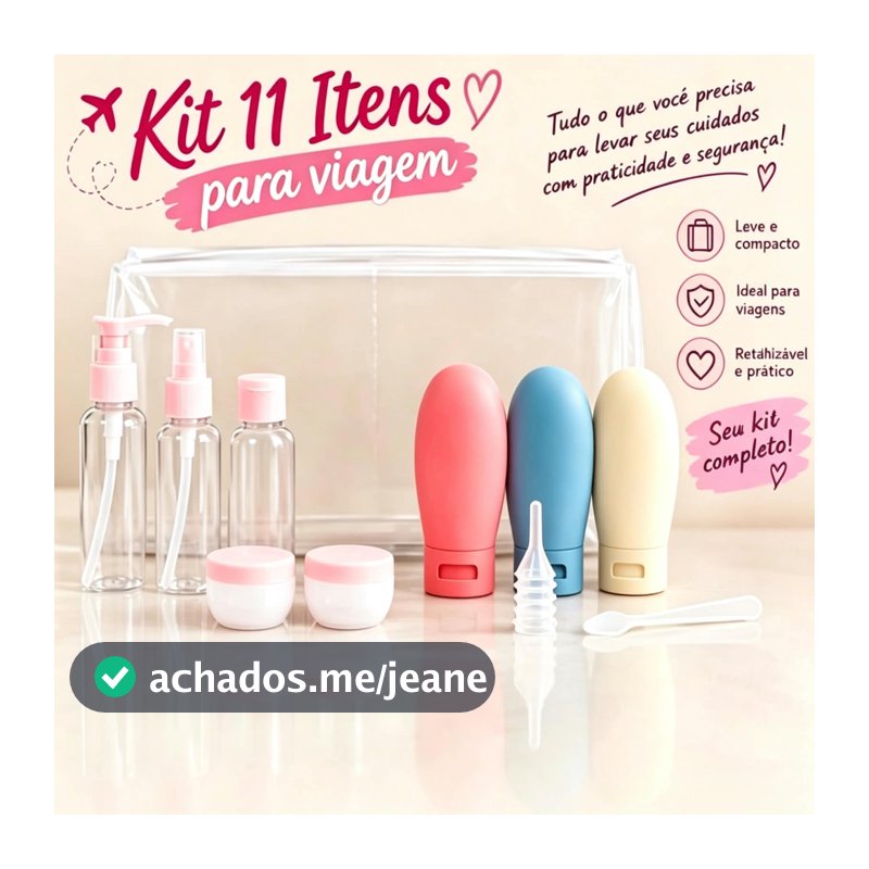 Kit 11 Frascos Porta Shampoo/ Cremes/ Plastico Para Viagem