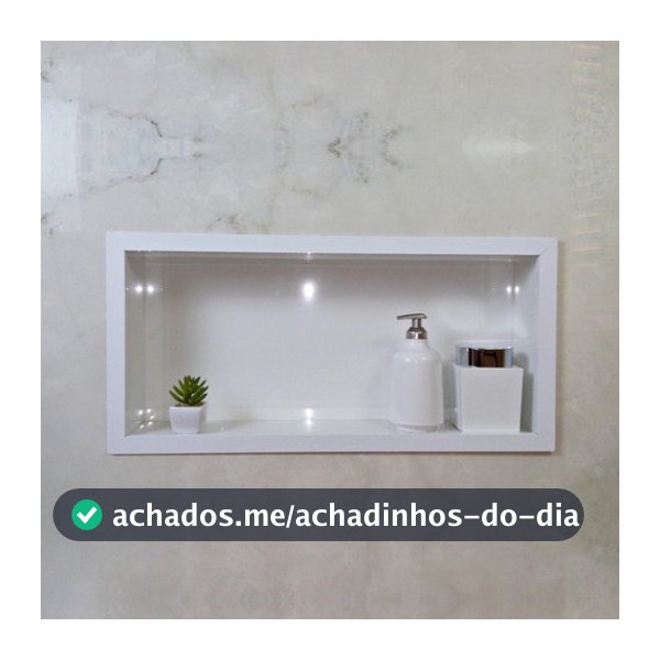 Nicho Porta Shampoo Porcelanato Para Banheiro 30x60x11 Branco Polido