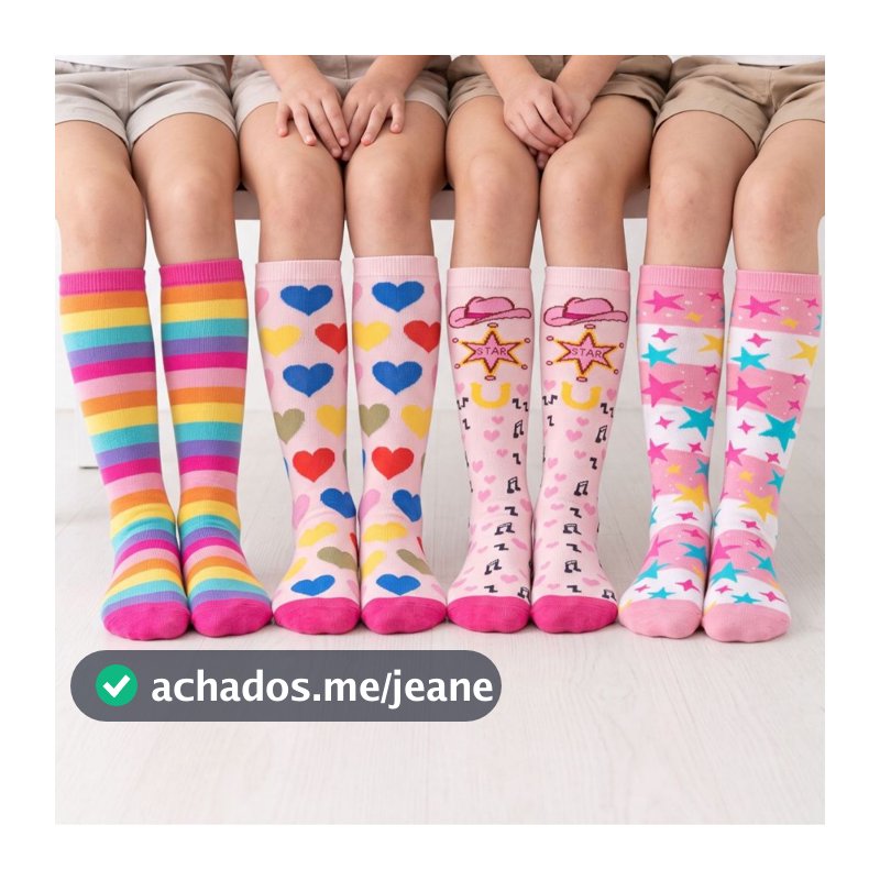 Combo 4 Meia Infantil Menina Galochita Meia Infantil Para Galocha Colorida