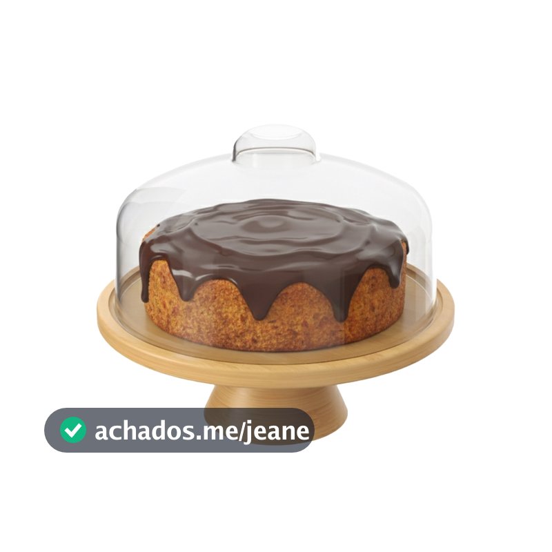 Boleira com Cúpula Brisa em Bambu 26,5 cm Linha Brisa Coza