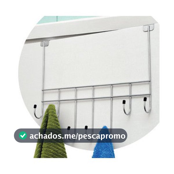 Cabide para Porta com 7 Ganchos Ideal para Organizar Roupas e Acessórios na Entrada ou Closet