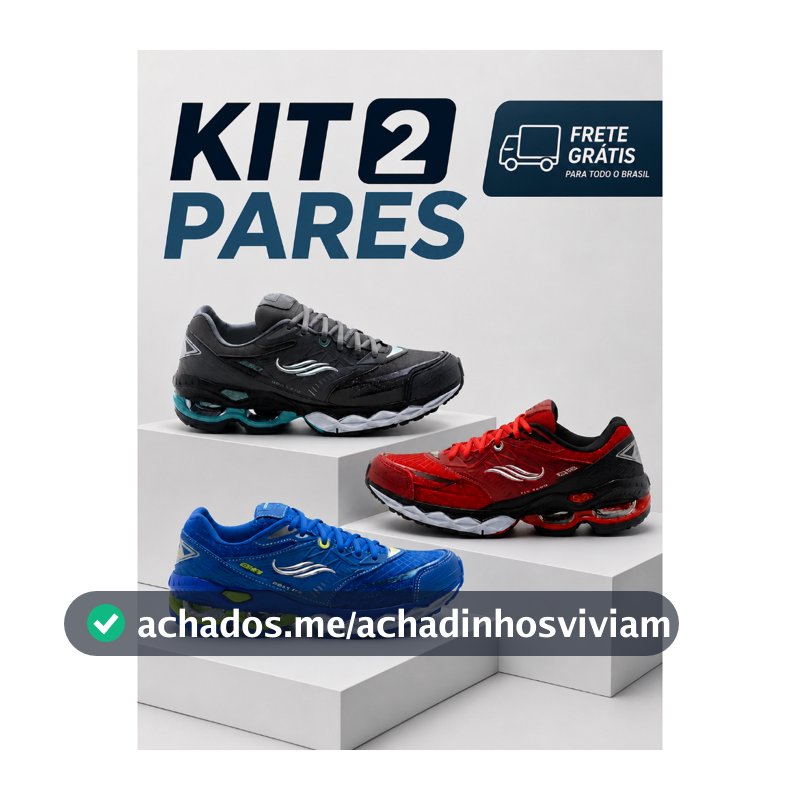 Kit 2 Tênis Masculino Esportivo Academia Caminhada Treino Leve e Macio