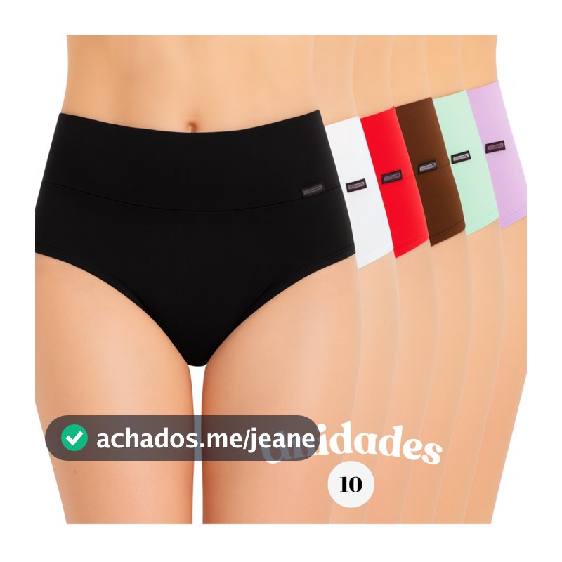 Kit Calcinhas Cós Alto Confortaveis Cores Variadas