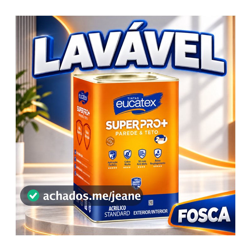 Tinta Lavável Fosca Eucatex Super Pro 18L / 16L Várias Cores