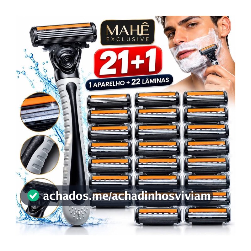 Kit Barbeador Prestobarba Unissex 21 Lâminas Refil + Aparelho