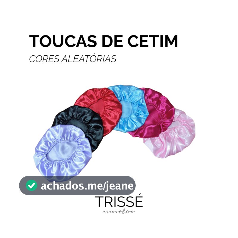 Touca de Cetim Antifrizz para Cabelos Lisos e Cacheados Multicolorido Cronograma Capilar Trissé