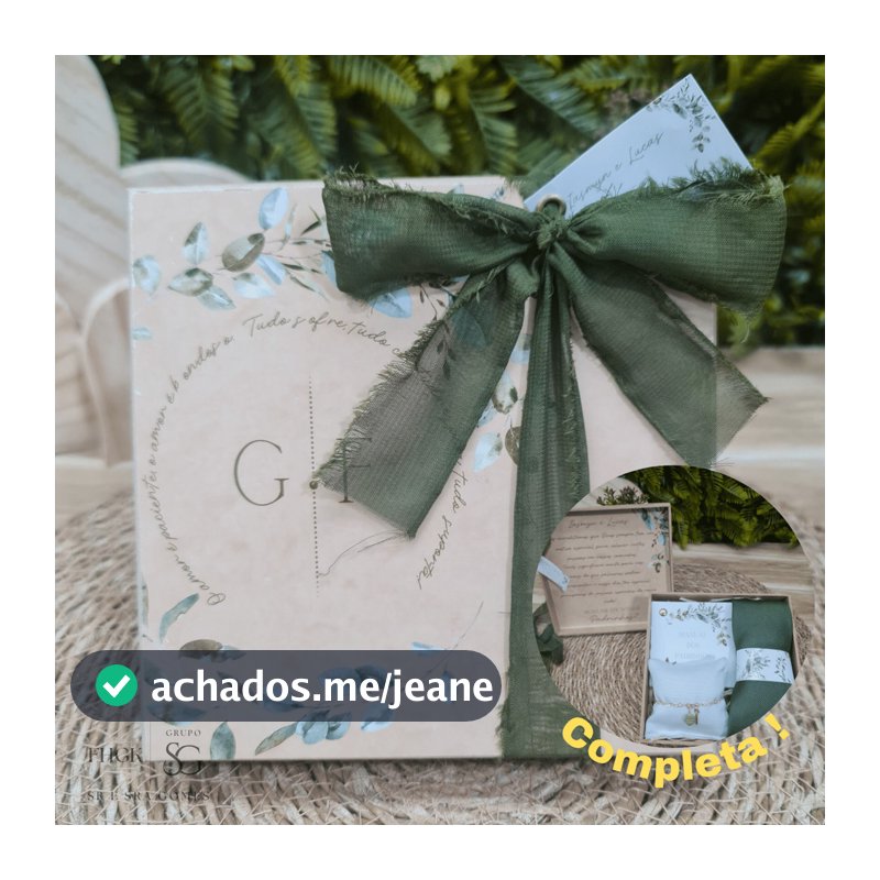 Caixa Tampa Decorada Personalizada Fita Chifon Gravata com Tag Pulseira com Almofada e Manual