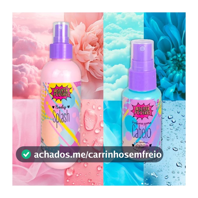 Kit Body Splash e Perfume de Cabelo  Super Poderes  Perfume Corporal - Perfume Feminino