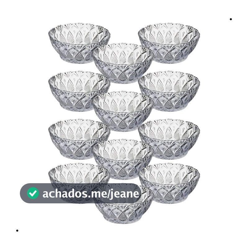 Jogo 12 Taças Em Vidro 350ml Para Sobremesa Tigela Bowl Lyor Petisqueira Sorvete Doces MARAVILHOSO
