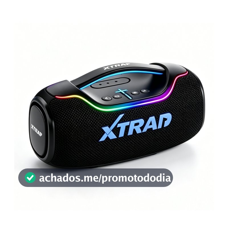 Caixa de Som Potente 200W IPX6 Bluetooth 5.4 TWS Multimídia Completa com LED