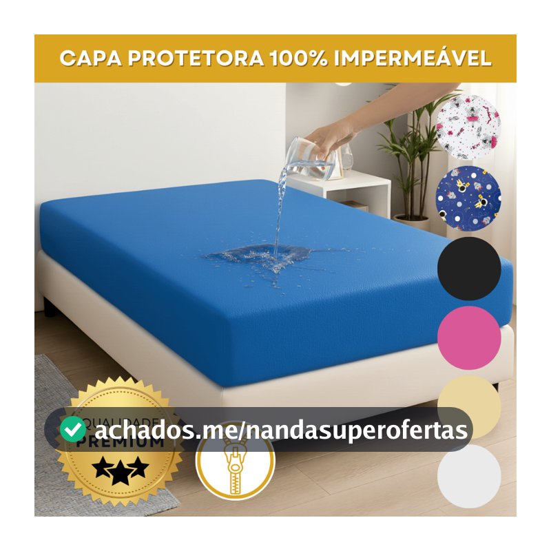 Capa Colchão Impermeável Antialérgica Protetor Material Hospitalar Segura Xixi Solteiro Casal Berço