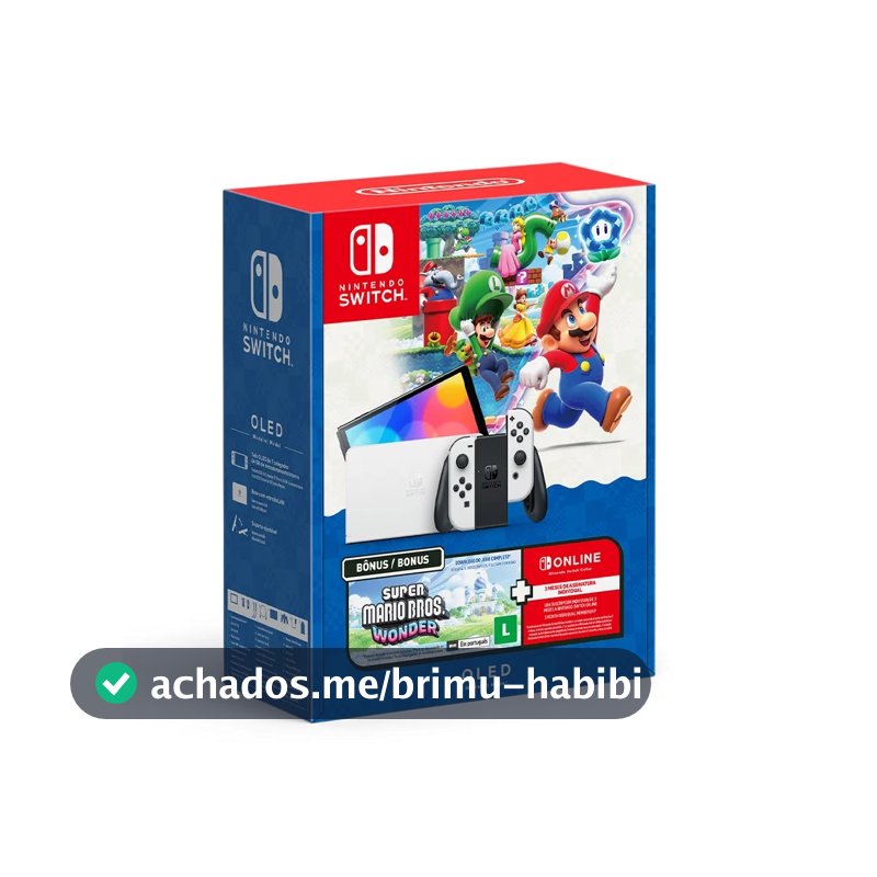Console Nintendo Switch OLED + Super Mario Bros + 3 Meses NSO