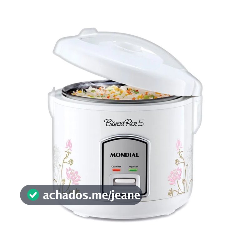 Panela de Arroz Elétrica, Antiaderente, Mondial, Bianca Rice 5, 127V, 400W, NPE-05-5X Branca