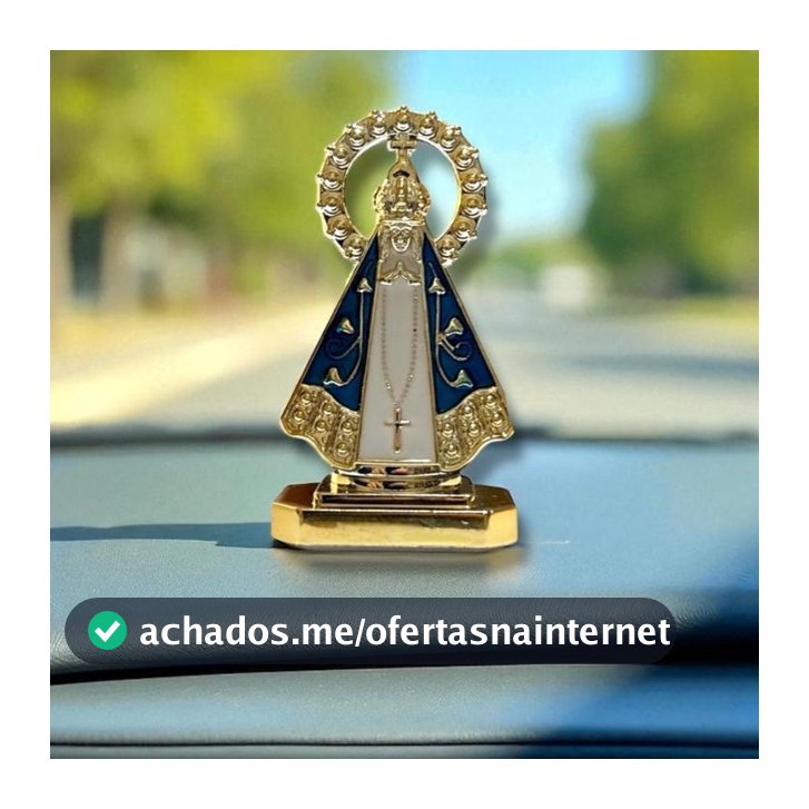 1/2/3 - Santinha de Carro Imagem Nossa Senhora Aparecida com Coroa Dourada para Carro