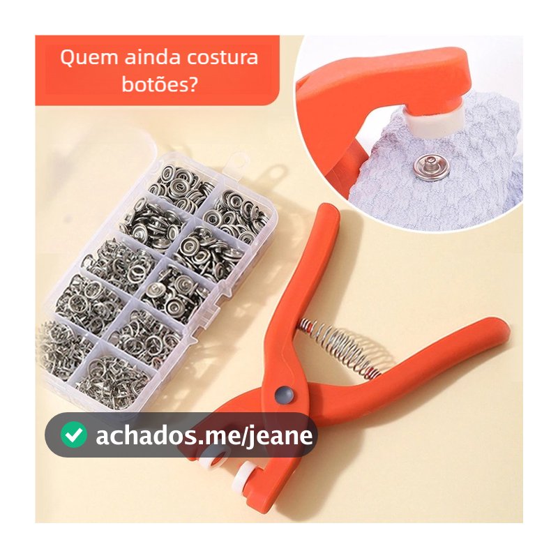 50 Conjuntos de Botões de Pressão de Cinco Garras Metal Durável e Resistente Ferramenta Especializada para Costura DIY