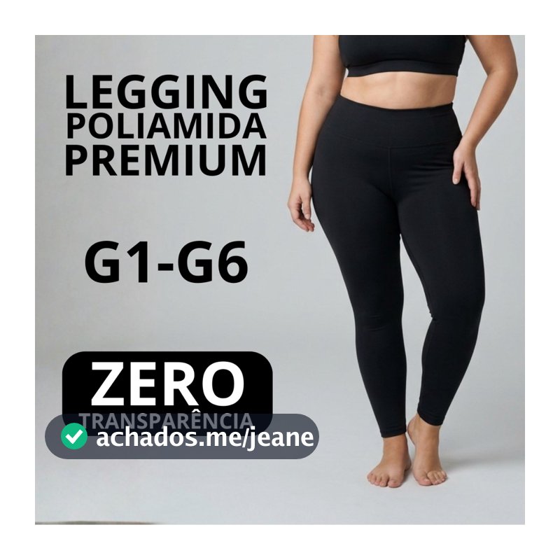 Legging Poliamida Premium PLUS Size Zero Transparência cós alto alta compressão