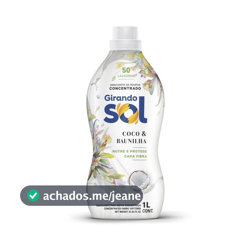 Amaciante de Roupas Concentrado Coco Baunilha ou Kit + Lava Roupa Coco Baunilha - Girando Sol