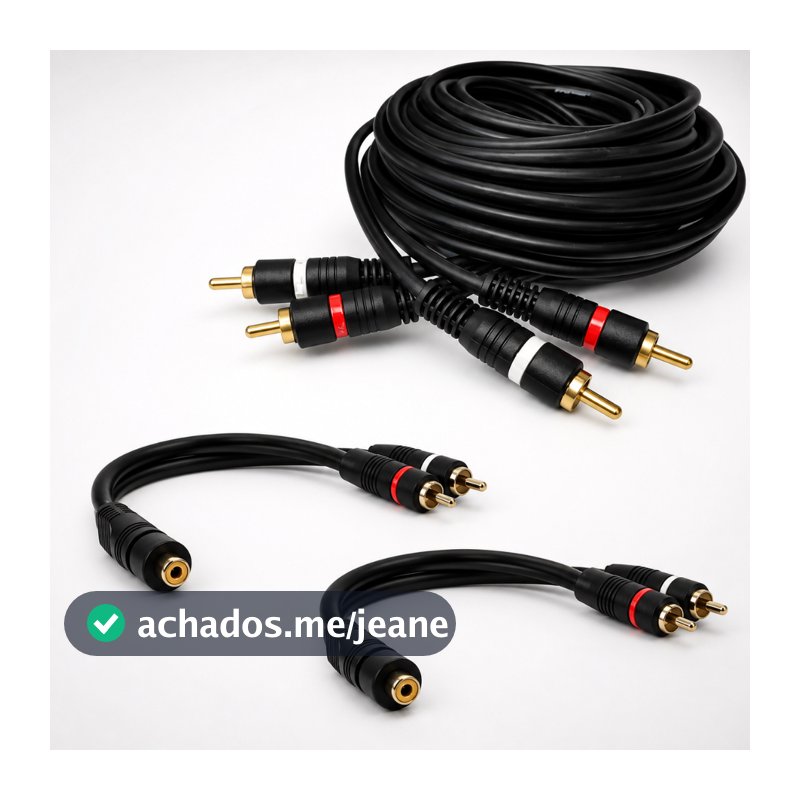 Cabo Som Automotivo Rca 5 Metros + 2 Cabos Y Carro P/modulo