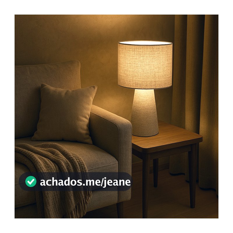 Luminária Abajur Cilíndrico de Mesa Luxo