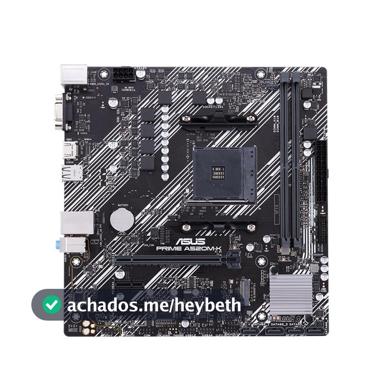 Placa Mãe Asus para AMD AM4 Prime A520M-K 2xDDR4 mATX - 90MB