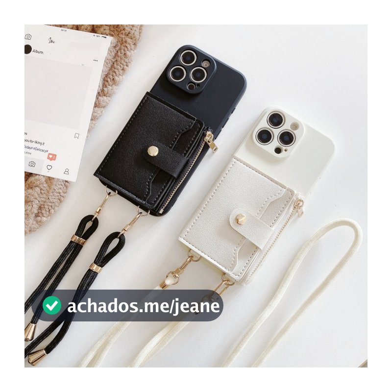 Carteira Alça De Cartão Caso Para iPhone 16 15 14 13 12 11 Pro Max 7 8 Plus X XS Saco Crossbody Cordão Capa De Couro Do