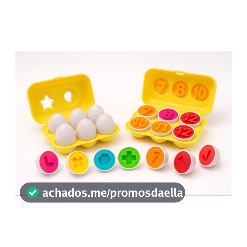 Brinquedo educativo de cores e formas encaixa ovos 7 Peças Com caixinha infantil bebê crianças GEOMÉTRICO / NUMÉRICO