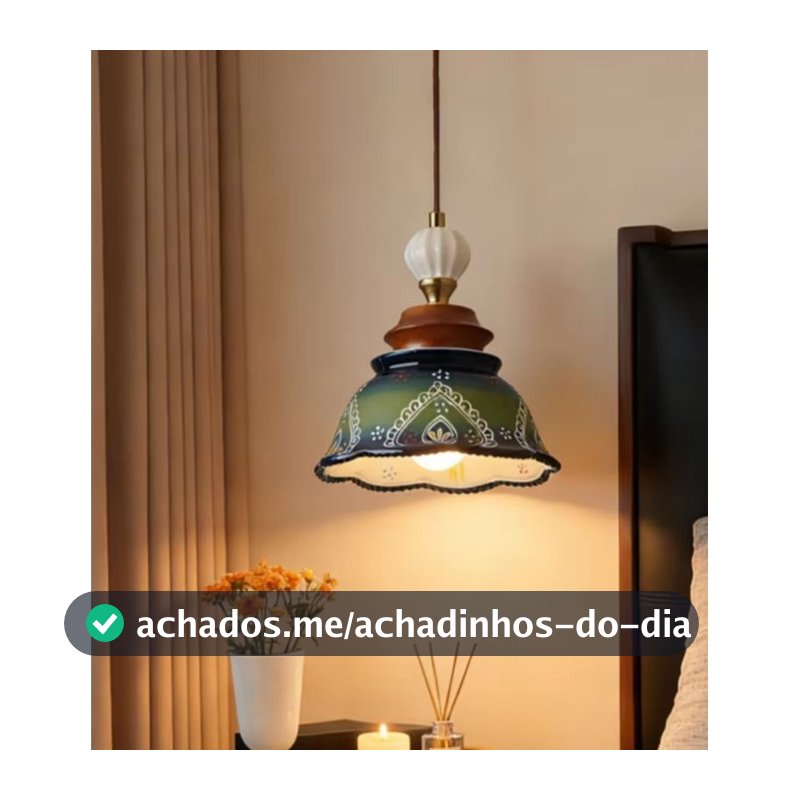 luminária vintage em cerâmica, luminária minimalista retro