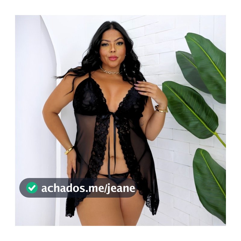 Camisola Feminina Sexy Plus Size em Renda Transparente Sensual Lingerie com Calcinha Noite Sensual
